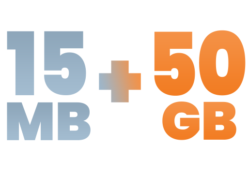 Duo 15MB + 50GB
