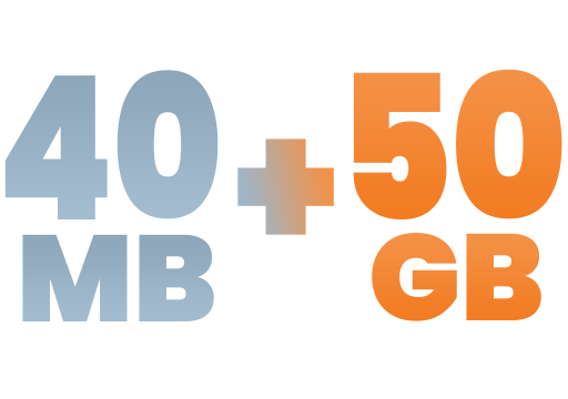 Duo 40MB + 50GB