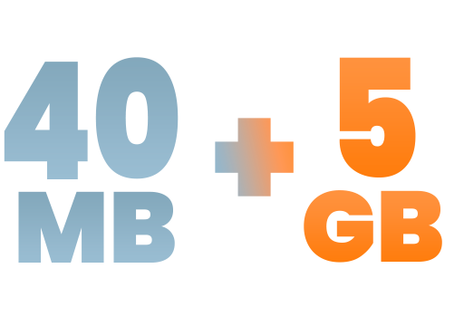 Duo 40MB + 5GB
