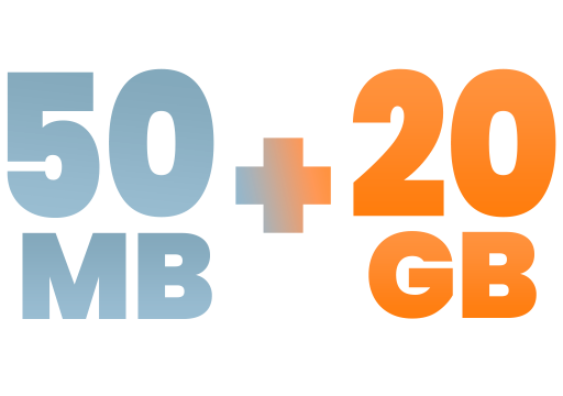 Duo 50MB + 20GB