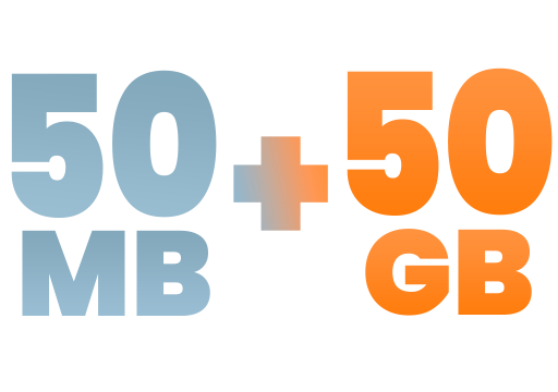 Duo 50MB + 50GB